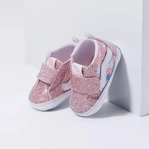 Vans Infant Unicorn Sleigh SK8-Hi Crib Powder glittery Pink/ True White size 4
